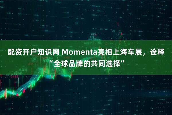 配资开户知识网 Momenta亮相上海车展，诠释“全球品牌的共同选择”